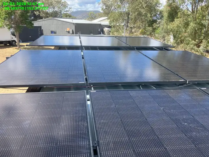 Solar panels installed for the Yangan cabin off grid power system