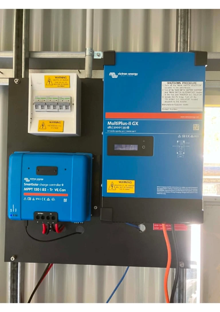 Off grid solar system installed at Logan Village