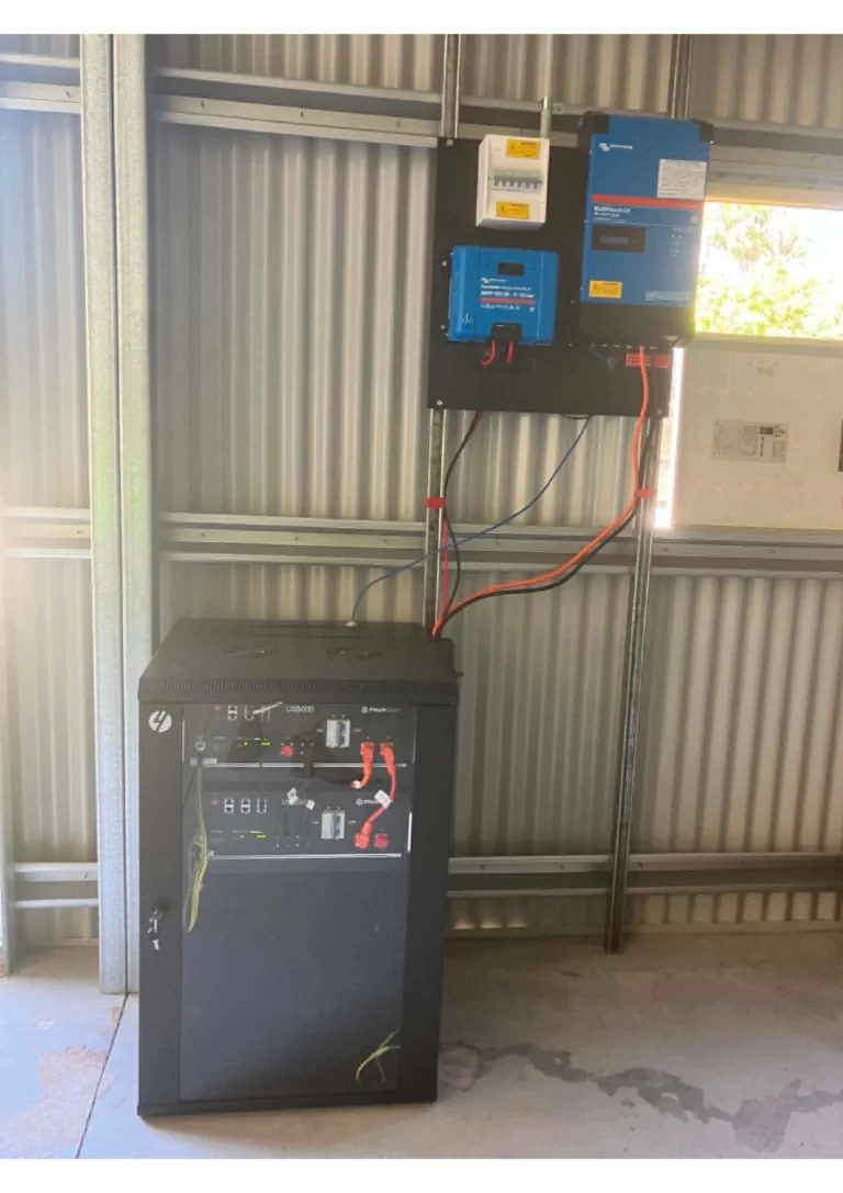 Pylontech battery storage installed for the Logan Village off grid system
