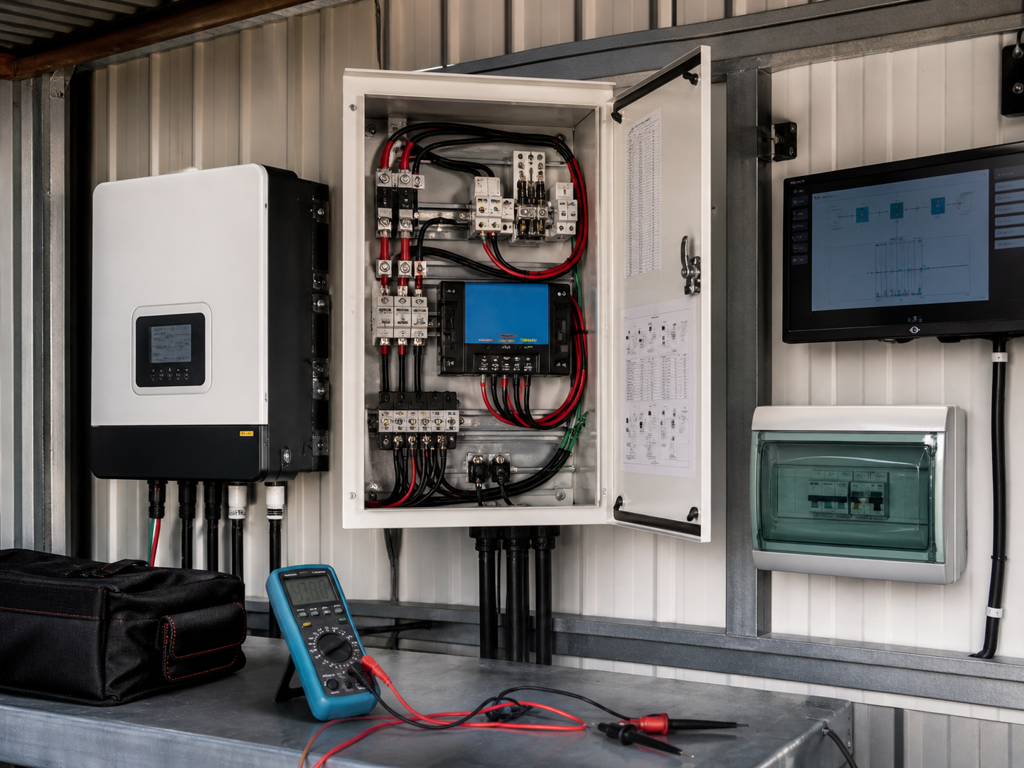 Off-grid solar fault finding and electrical system diagnostics