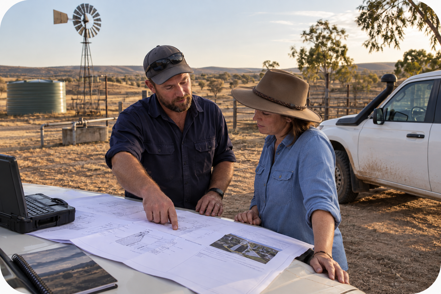 Planning water loads as part of an off grid power system