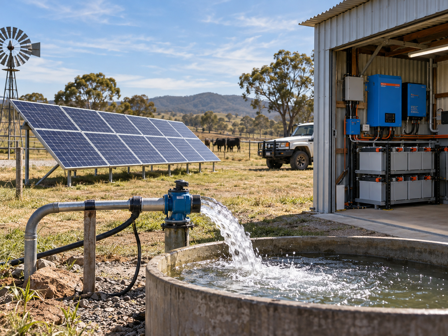 Generator backup planning for off grid pumping